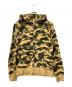 A BATHING APE（ア ベイシング エイプ）の古着「ジップパーカー 1ST CAMO SHARK FULL ZIP HOODIE」｜イエロー×グリーン