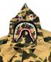 中古・古着 A BATHING APE (ア ベイシング エイプ) ジップパーカー 1ST CAMO SHARK FULL ZIP HOODIE イエロー×グリーン サイズ:L：19000円