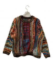 Coogi（クージー）の古着「ニット 厚手ニット COOGI柄 3Dニット」｜ブラウン×レッド