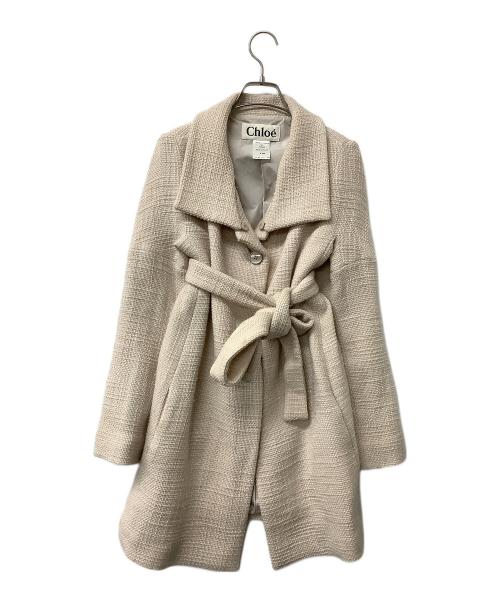 Chloe（クロエ）Chloe (クロエ) コート ツイードコート ベージュ サイズ:36の古着・服飾アイテム