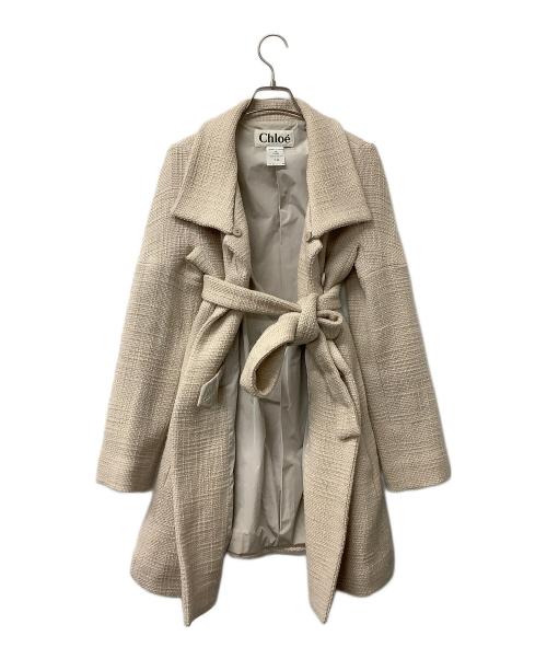 Chloe（クロエ）Chloe (クロエ) コート ツイードコート ベージュ サイズ:36の古着・服飾アイテム