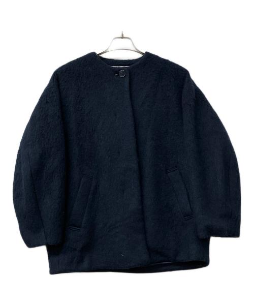 SHIPS any（シップスエニィ）SHIPS any (シップスエニィ) シャギー ノーカラー コクーン コート ネイビー サイズ:ONE SIZEの古着・服飾アイテム