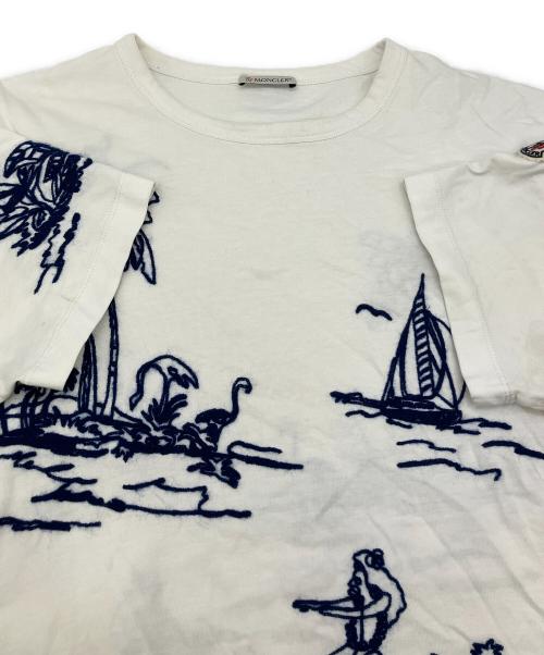 MONCLER（モンクレール）MONCLER (モンクレール) 半袖カットソー ホワイト サイズ:Ｍの古着・服飾アイテム