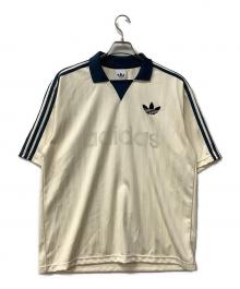 adidas（アディダス）の古着「半袖Tシャツ 襟付きゴーリートップ」｜ホワイト×ブルー