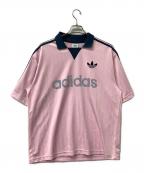 adidasアディダス）の古着「半袖Tシャツ 襟付きゴーリートップ」｜ピンク×ブルー