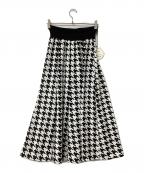 MONILEモニーレ）の古着「ロングスカート ロングフレアスカート」｜ホワイト×ブラック