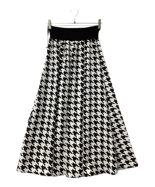 MONILE（モニーレ）MONILE (モニーレ) ロングスカート ロングフレアスカート ホワイト×ブラック サイズ:Fの古着・服飾アイテム