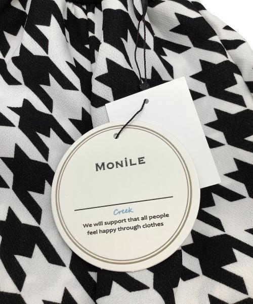 MONILE（モニーレ）MONILE (モニーレ) ロングスカート ロングフレアスカート ホワイト×ブラック サイズ:Fの古着・服飾アイテム