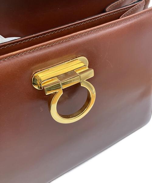 Salvatore Ferragamo（サルヴァトーレ フェラガモ）Salvatore Ferragamo (サルヴァトーレ フェラガモ) 2WAYショルダーバッグ ガンチーニ ブラウンの古着・服飾アイテム