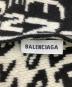 中古・古着 BALENCIAGA (バレンシアガ) マフラー 総柄 ブラック×ホワイト：25000円