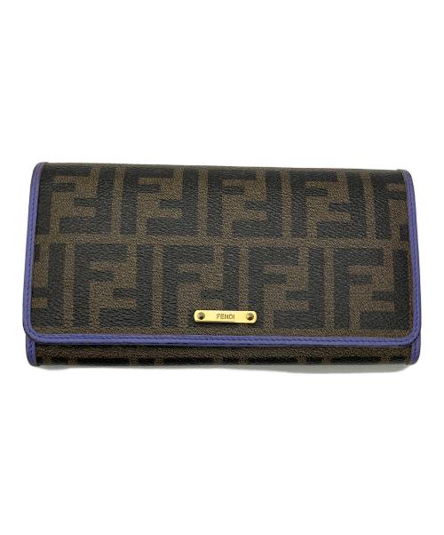 FENDI（フェンディ）FENDI (フェンディ) 長財布 ズッカ  ブラウン×パープルの古着・服飾アイテム