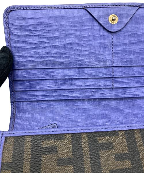 FENDI（フェンディ）FENDI (フェンディ) 長財布 ズッカ  ブラウン×パープルの古着・服飾アイテム