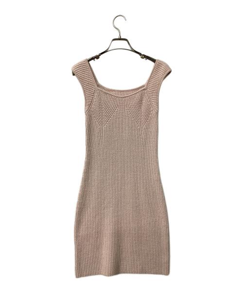 Snidel（スナイデル）Snidel (スナイデル) ワンピース ビッグカーデ&ミニニットワンピースセット ピンク サイズ:Fの古着・服飾アイテム