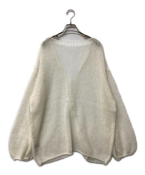 ME&ME COUTURE（ミーアンドミークチュール）ME&ME COUTURE (ミーアンドミークチュール) 厚手ニット 2wayキッドモヘヤシアーニット ホワイト サイズ:Fの古着・服飾アイテム