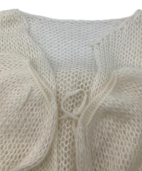 ME&ME COUTURE（ミーアンドミークチュール）ME&ME COUTURE (ミーアンドミークチュール) 厚手ニット 2wayキッドモヘヤシアーニット ホワイト サイズ:Fの古着・服飾アイテム