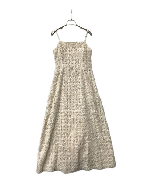 anuans（アニュアンス）anuans (アニュアンス) キャミソールワンピース エンブロイダリーフレアキャミワンピース ベージュ サイズ:Mの古着・服飾アイテム