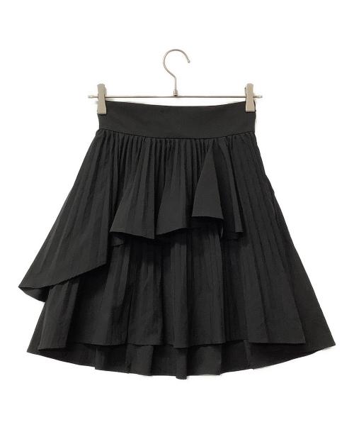 Snidel（スナイデル）Snidel (スナイデル) ミニスカート プリーツティアードミニスカート ブラックの古着・服飾アイテム