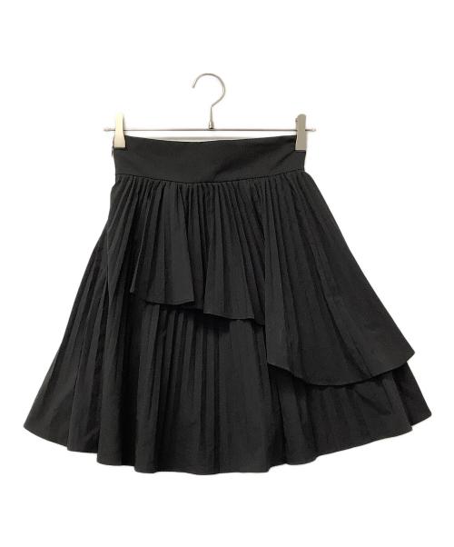 Snidel（スナイデル）Snidel (スナイデル) ミニスカート プリーツティアードミニスカート ブラックの古着・服飾アイテム
