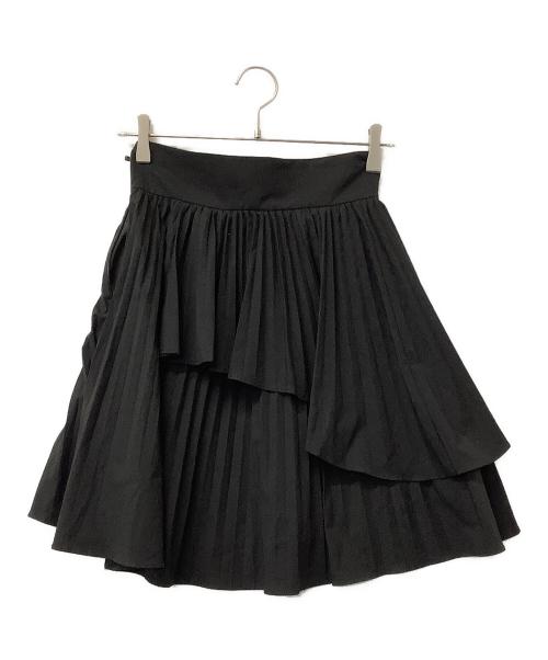 Snidel（スナイデル）Snidel (スナイデル) ミニスカート プリーツティアードミニスカート ブラックの古着・服飾アイテム