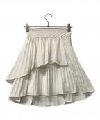 Snidelスナイデル）の古着「スカート プリーツティアードミニスカート」｜ホワイト