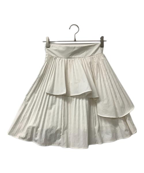 Snidel（スナイデル）Snidel (スナイデル) スカート プリーツティアードミニスカート ホワイトの古着・服飾アイテム