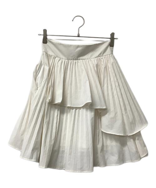 Snidel（スナイデル）Snidel (スナイデル) スカート プリーツティアードミニスカート ホワイトの古着・服飾アイテム