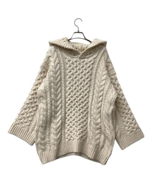 THE TOE（ザ・トゥー）THE TOE (ザ・トゥー) 厚手ニット フード付きニット Potsdamer Knit Hoodie ホワイト サイズ:Sの古着・服飾アイテム