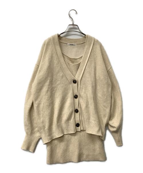 Snidel（スナイデル）Snidel (スナイデル) 厚手カーディガン ミニニットセットワンピース ブラウン サイズ:Fの古着・服飾アイテム