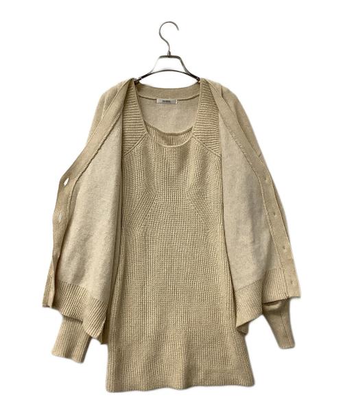 Snidel（スナイデル）Snidel (スナイデル) 厚手カーディガン ミニニットセットワンピース ブラウン サイズ:Fの古着・服飾アイテム