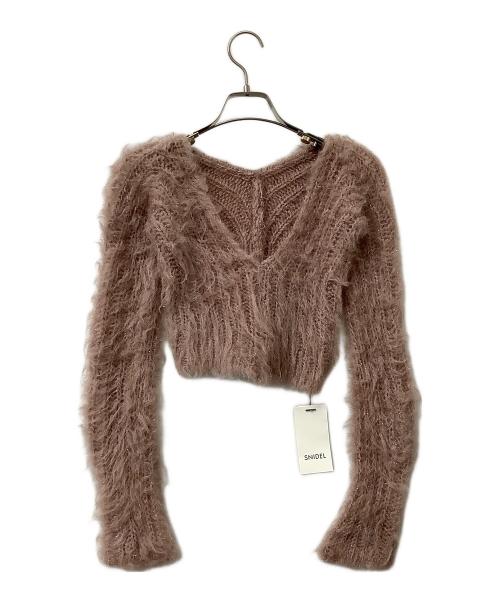 Snidel（スナイデル）Snidel (スナイデル) 厚手ニット シャギーニットプルオーバー ピンク サイズ:Fの古着・服飾アイテム