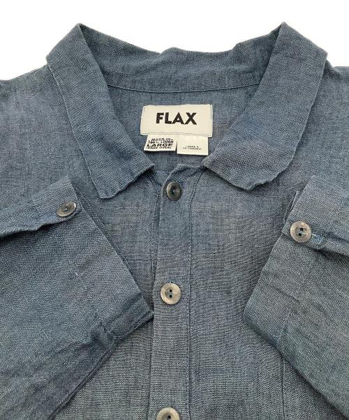 FLAX（フラックス）FLAX (フラックス) 長袖シャツ 90'sリネンシャツ ブルー サイズ:LARGEの古着・服飾アイテム