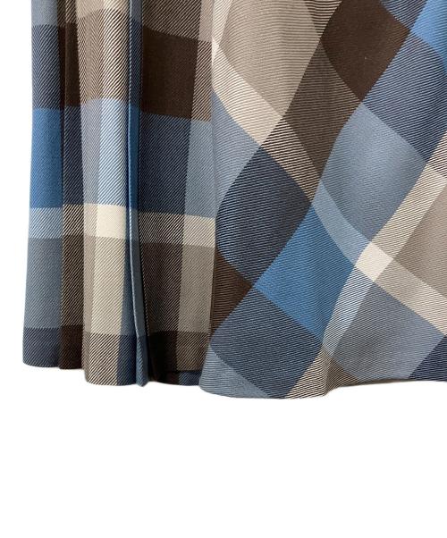 BLUE LABEL CRESTBRIDGE（ブルーレーベルクレストブリッジ）BLUE LABEL CRESTBRIDGE (ブルーレーベルクレストブリッジ) ロングスカート ブラウン×ブルー サイズ:38の古着・服飾アイテム