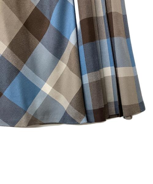BLUE LABEL CRESTBRIDGE（ブルーレーベルクレストブリッジ）BLUE LABEL CRESTBRIDGE (ブルーレーベルクレストブリッジ) ロングスカート ブラウン×ブルー サイズ:38の古着・服飾アイテム