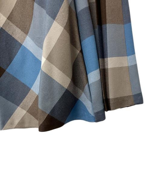 BLUE LABEL CRESTBRIDGE（ブルーレーベルクレストブリッジ）BLUE LABEL CRESTBRIDGE (ブルーレーベルクレストブリッジ) ロングスカート ブラウン×ブルー サイズ:38の古着・服飾アイテム