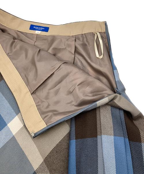 BLUE LABEL CRESTBRIDGE（ブルーレーベルクレストブリッジ）BLUE LABEL CRESTBRIDGE (ブルーレーベルクレストブリッジ) ロングスカート ブラウン×ブルー サイズ:38の古着・服飾アイテム