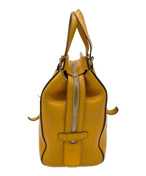 GUCCI（グッチ）GUCCI (グッチ) GG　エンボス　ボストンバッグ イエローの古着・服飾アイテム