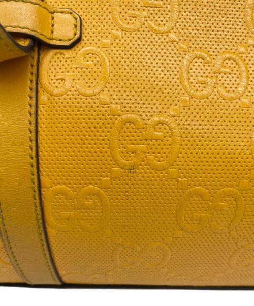 GUCCI（グッチ）GUCCI (グッチ) GG　エンボス　ボストンバッグ イエローの古着・服飾アイテム