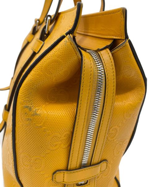 GUCCI（グッチ）GUCCI (グッチ) GG　エンボス　ボストンバッグ イエローの古着・服飾アイテム