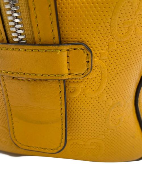 GUCCI（グッチ）GUCCI (グッチ) GG　エンボス　ボストンバッグ イエローの古着・服飾アイテム