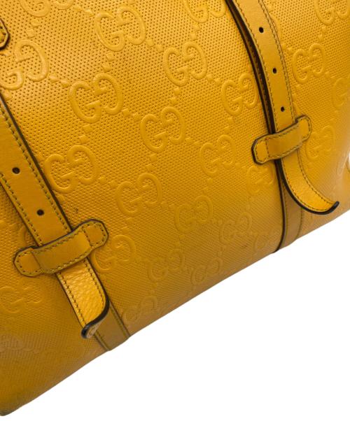 GUCCI（グッチ）GUCCI (グッチ) GG　エンボス　ボストンバッグ イエローの古着・服飾アイテム