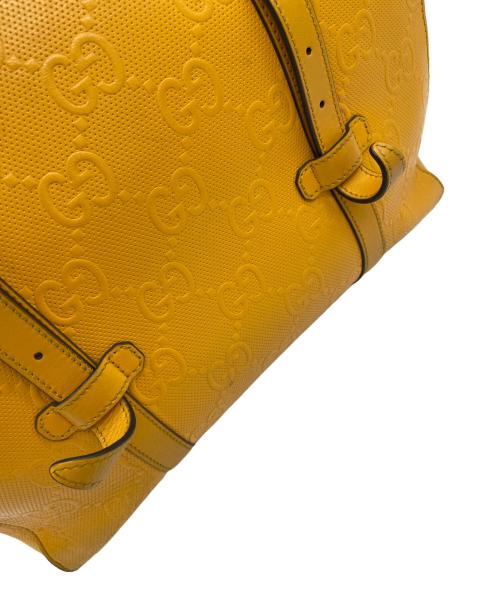 GUCCI（グッチ）GUCCI (グッチ) GG　エンボス　ボストンバッグ イエローの古着・服飾アイテム