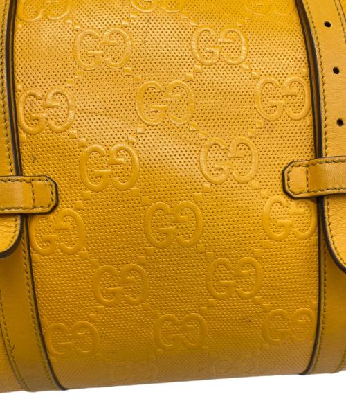GUCCI（グッチ）GUCCI (グッチ) GG　エンボス　ボストンバッグ イエローの古着・服飾アイテム
