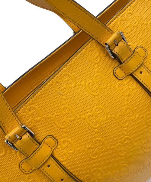 GUCCI（グッチ）GUCCI (グッチ) GG　エンボス　ボストンバッグ イエローの古着・服飾アイテム