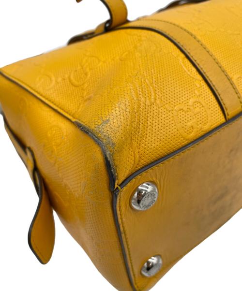 GUCCI（グッチ）GUCCI (グッチ) GG　エンボス　ボストンバッグ イエローの古着・服飾アイテム