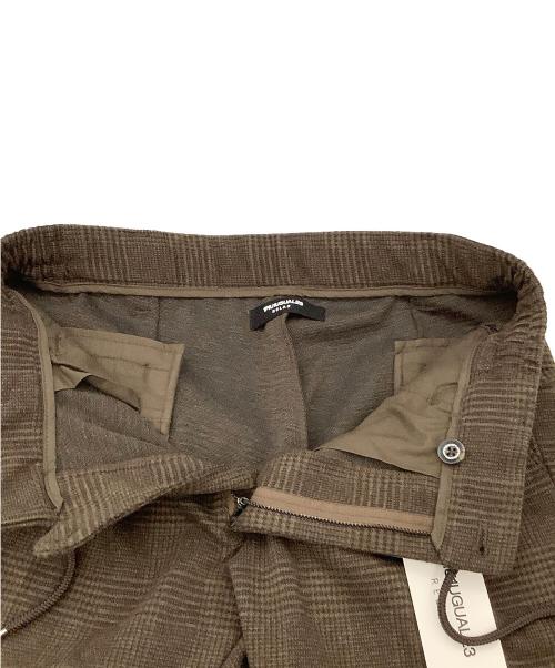 1piu1uguale3（ウノピュウノウグァーレトレ）1piu1uguale3 (ウノピュウノウグァーレトレ) ストレートパンツ グレンチェックスラックス ブラウン サイズ:JP Mの古着・服飾アイテム