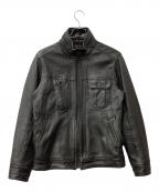 AVIREXアヴィレックス）の古着「レザージャケット カスタムレザー」｜ブラック