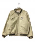AVIREXアヴィレックス）の古着「レザージャケット VARSITY JACKET」｜ベージュ