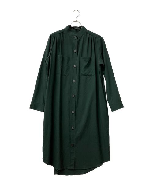 icB（アイシービー）icB (アイシービー) 長袖シャツワンピース グリーン サイズ:Mの古着・服飾アイテム