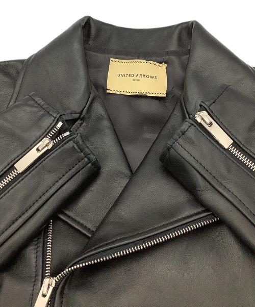 UNITED ARROWS（ユナイテッドアローズ）UNITED ARROWS (ユナイテッドアローズ) レザージャケット ダブルライダースジャケット ブラック サイズ:36の古着・服飾アイテム