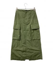 Spick and Span（スピック＆スパン）の古着「ロングスカート カーゴポケットIラインスカート」｜グリーン